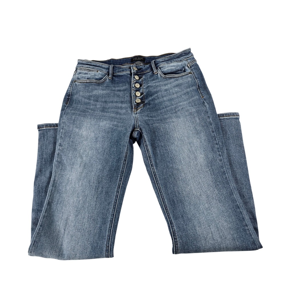 Judy Blue Womens Boot Cut Button Fly Jeans Medium Wash JB82551MD-CO 15/32